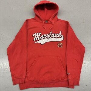 Maryland Terrapins Sweatshirt Hoodie Mens Large Red NCAA College Football P2